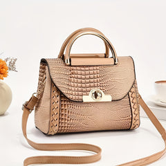 Mini Croc Pattern Shoulder Bag for Women