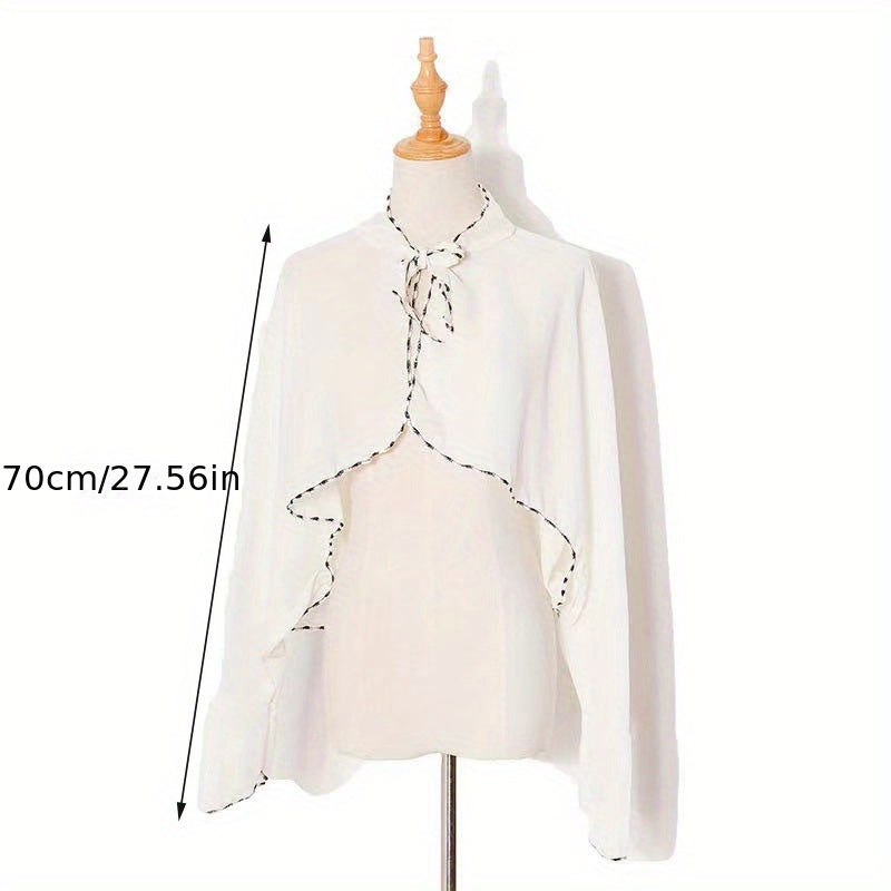 Chiffon Ruffles Sunproof Shawl UV Protection Cape