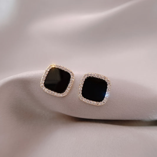Rhinestone Square Stud Earrings