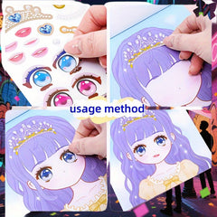 Interactive Doll Face Sticker Set Reusable Teenage Expression Perfect Birthday