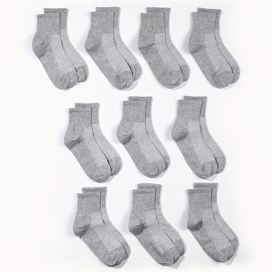 10 Pairs Kids Crew Socks Soft Breathable Children's Socks