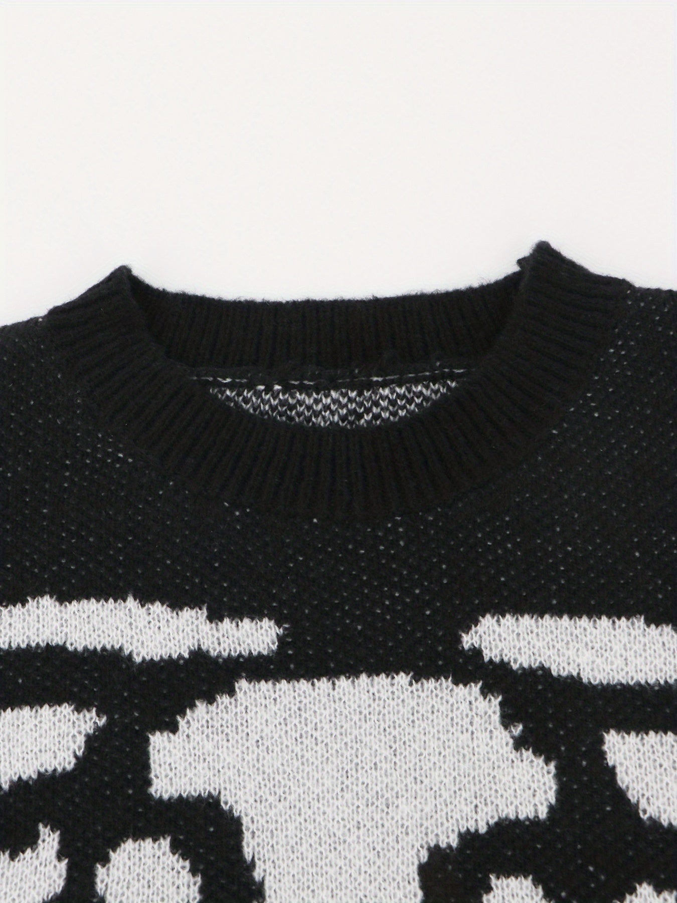 Women's Plus Size Halloween Skull Print Sweater