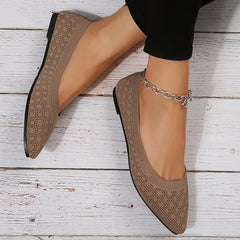 Women's Knit Flat Shoes Lightweight Slip On Shoes