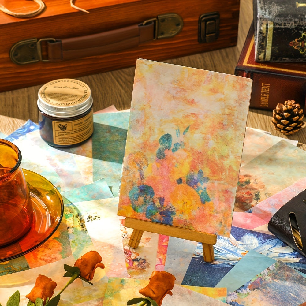100 Vintage Painting Paper Sheets for DIY Projects