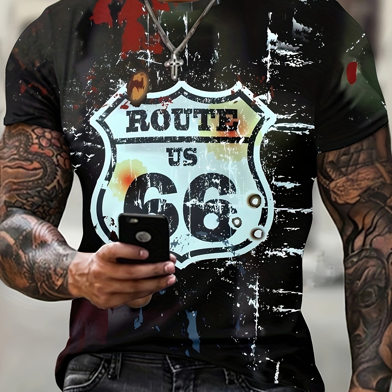 Casual Street Style Round Neck Tee Shirt For Summer