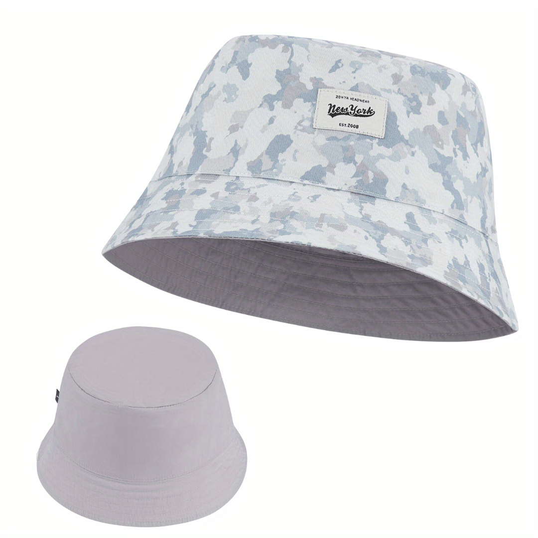 Unisex Reversible Cotton Bucket Hats for Summer Travel Beach