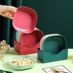 10pcs Reusable Plastic Fruit Dish With Base, Creative Candy Plate