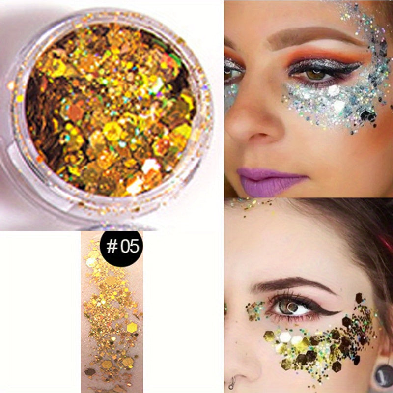 20 Colors Body Glitter Face Sequins Liquid Eyeshadow Chunky Glitter