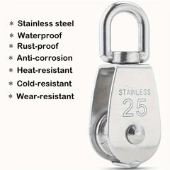 Durable Pulley Roller w/ Swivel Hooks for Smooth Lifting - M15/M25/M32/M20 Opt