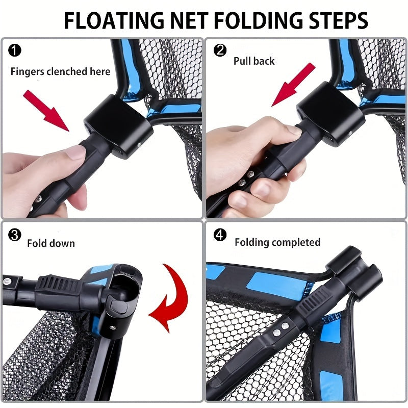 Rubber Coated Landing Net Easy Catch & Release 100cm Retractable Fishing Net