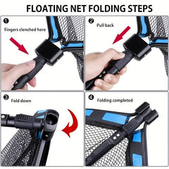 Rubber Coated Landing Net Easy Catch & Release 100cm Retractable Fishing Net