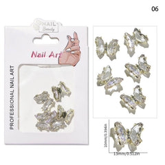 Aurora Butterfly Nail Stickers with Rhinestone Jewels for Sparkling Manicure