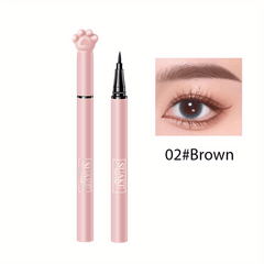 Waterproof Liquid Eyeliner Pen, Smudge-proof Formula, Cat Paw Packaging, Brown