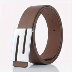 Men's Leather Belt with Buckle for Pants