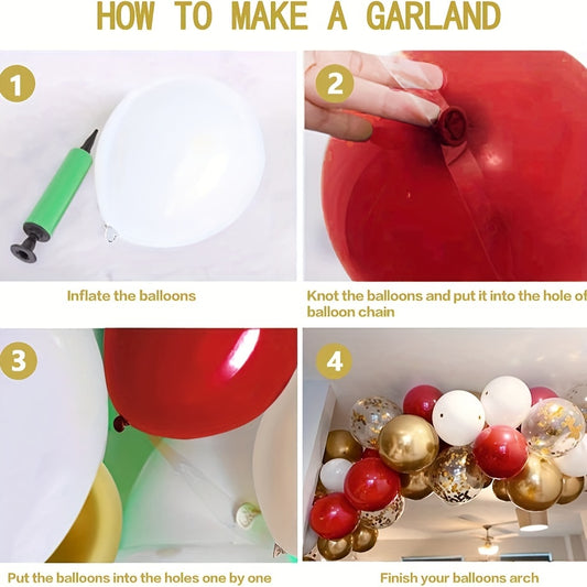 Red Golden Balloon Garland Wedding Christmas Birthday Party Decoration
