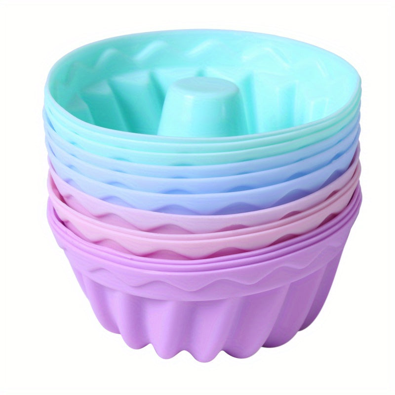 12pcs Silicone Cake Cups Muffin Cups Reusable Cupcake Liners Baking Tools