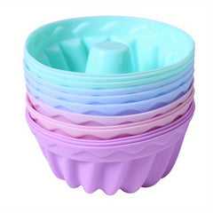 12pcs Silicone Cake Cups Muffin Cups Reusable Cupcake Liners Baking Tools