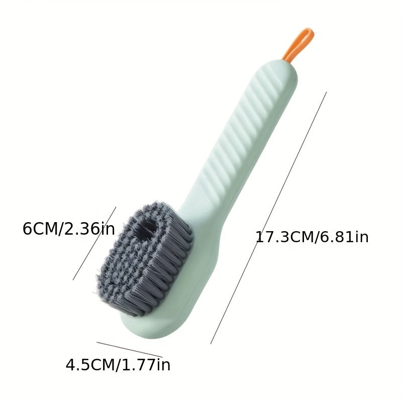 Automatic Liquid Adding Shoe Brush Long Handle Clothes Laundry Cleaning Tool