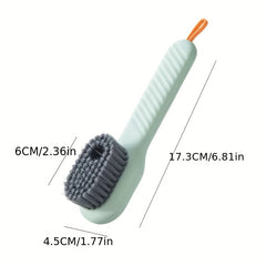 Automatic Liquid Adding Shoe Brush Long Handle Clothes Laundry Cleaning Tool