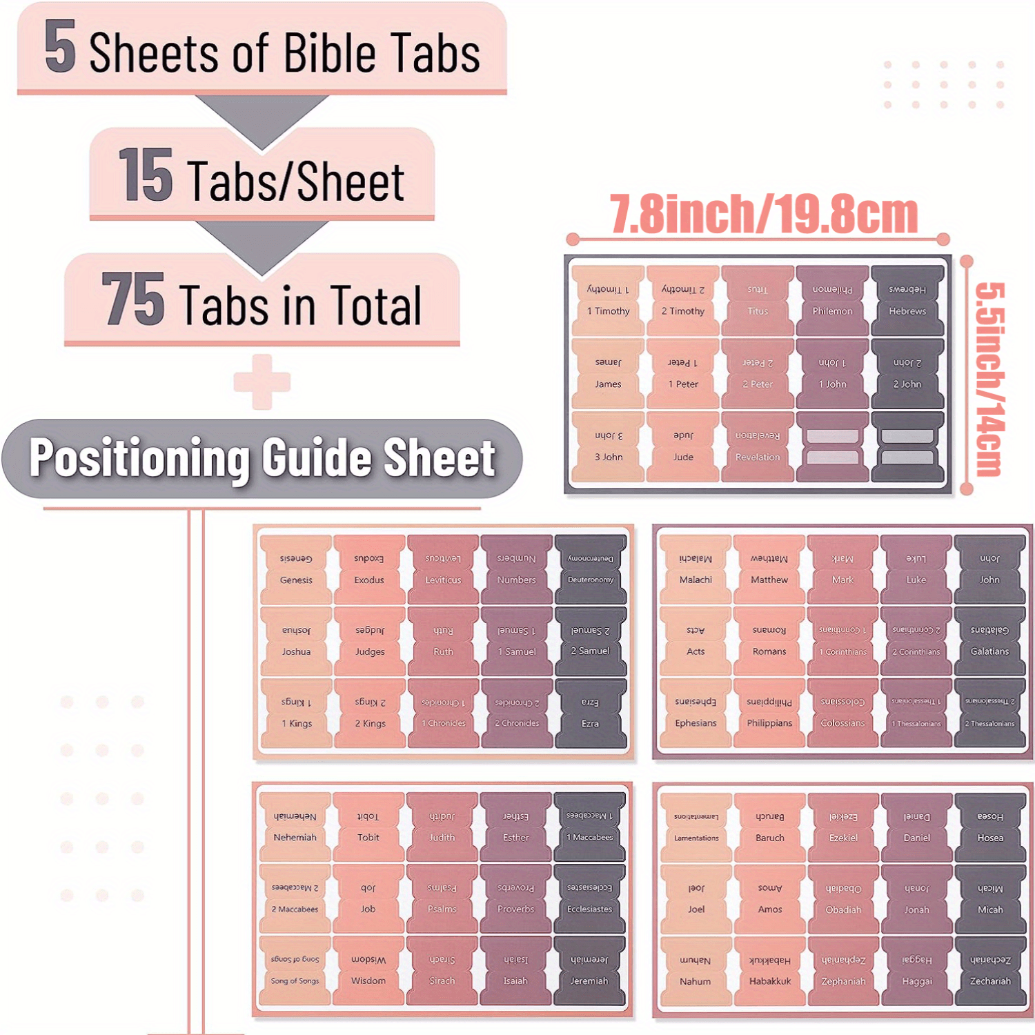 Bible Tabs Sticky Index Tabs 75 Tabs Sunset Shades Vintage Laminated Bible Tabs