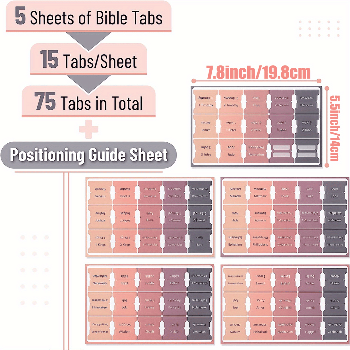 Bible Tabs Sticky Index Tabs 75 Tabs Sunset Shades Vintage Laminated Bible Tabs