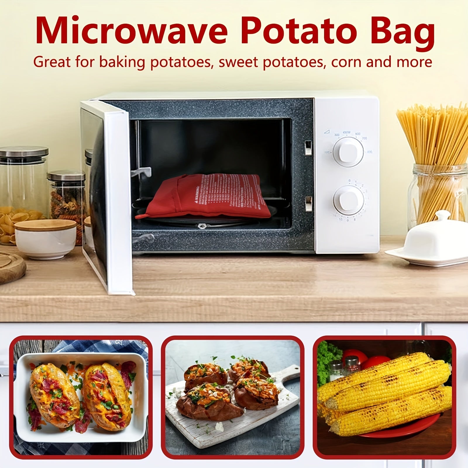 2pcs Reusable Microwave Potato Bags for Delicious Potatoes in Minutes