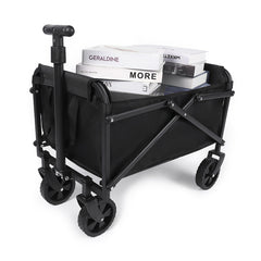 Outdoor Folding Camping Wagon Utility Wagon with 4 Wheels & Adjustable Handle