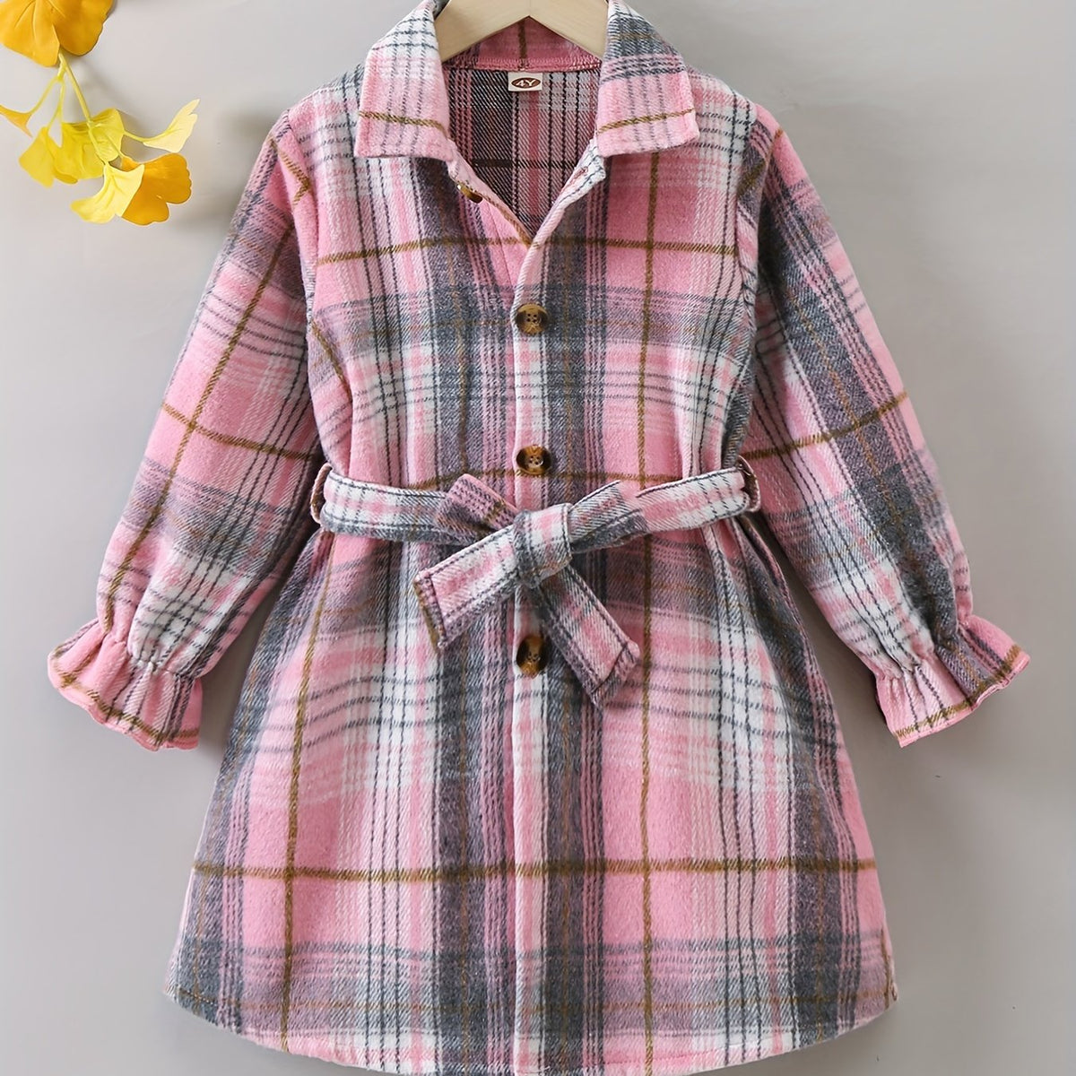 Girls' Flannel Plaid Jacket Button Down Shirt Top