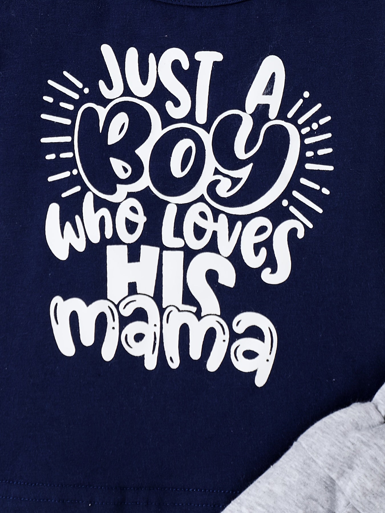2pcs Baby Boys Just A Boy Who Loves His Mama T shirt & Shorts Set