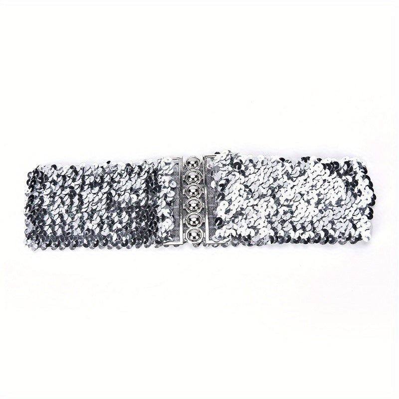 Y2K Punk Girdle Disco Wide Waistband Elastic Cinch Belt