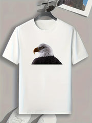 Eagle Print Men's Casual Graphic Tee for Summer