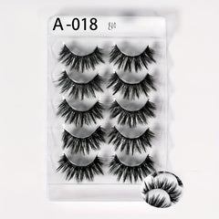 5 Pairs Thick Curling False Eyelashes Stage Makeup Double Eyes Flying Style