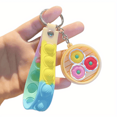 Cartoon Food Steamer Bag Keychain Pendant for Students