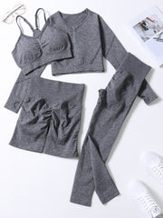 4 Pcs Yoga Set High Stretch Sports Suit