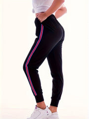 Women's Plus Stripe Print High Rise Joggers