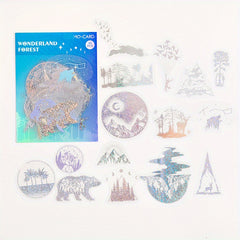 45pcs Glitter Laser Sticker Set for Literature Art Scrapbooking & DIY