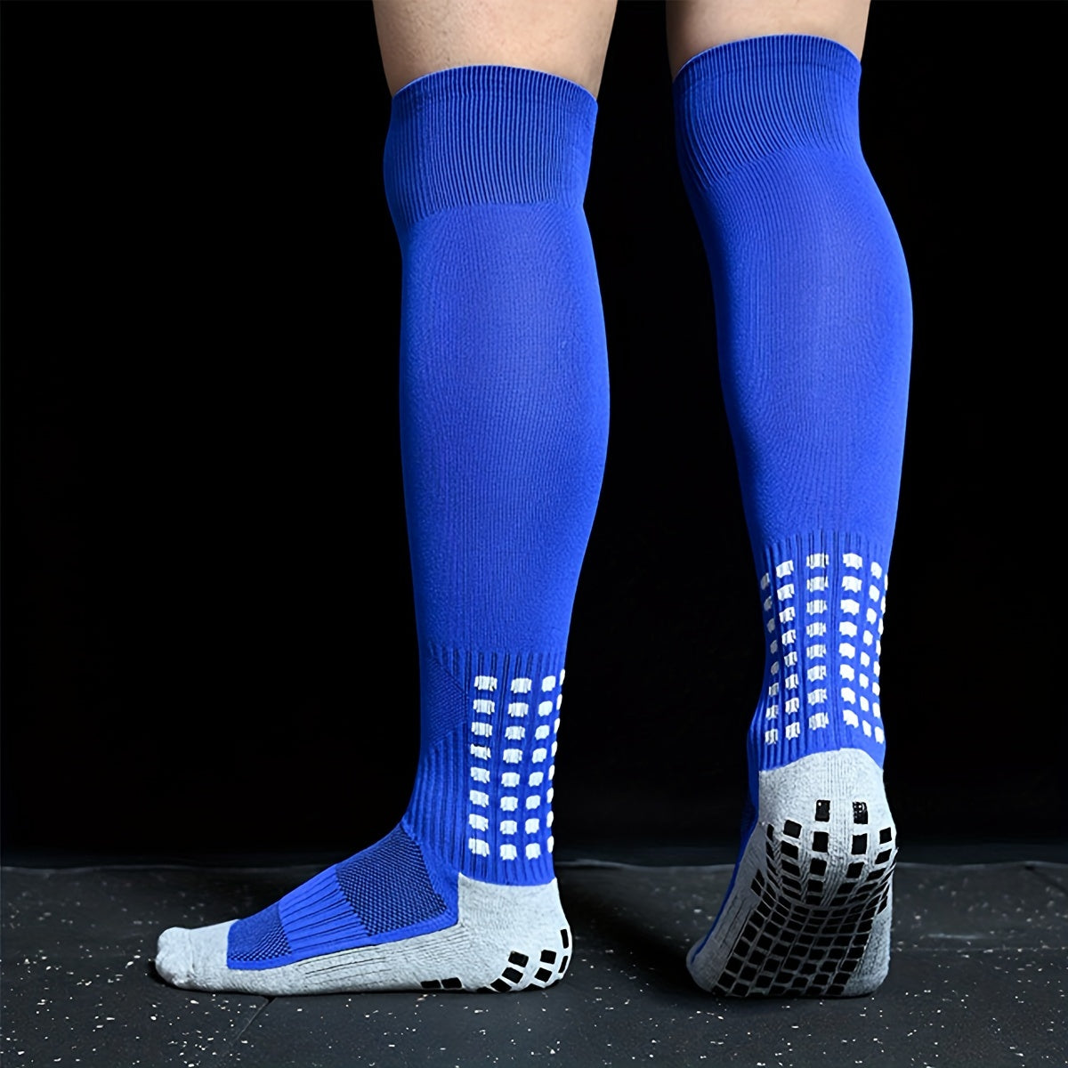 Men's Thick Padded Non-Slip Football Crew Socks with Gripper