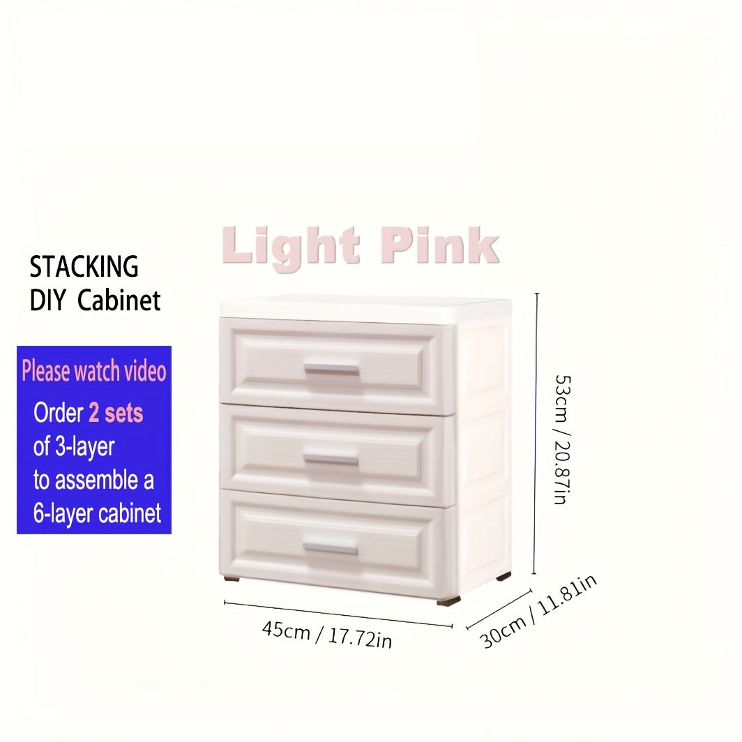 Stackable Plastic Dresser Organizer with Metal Handles