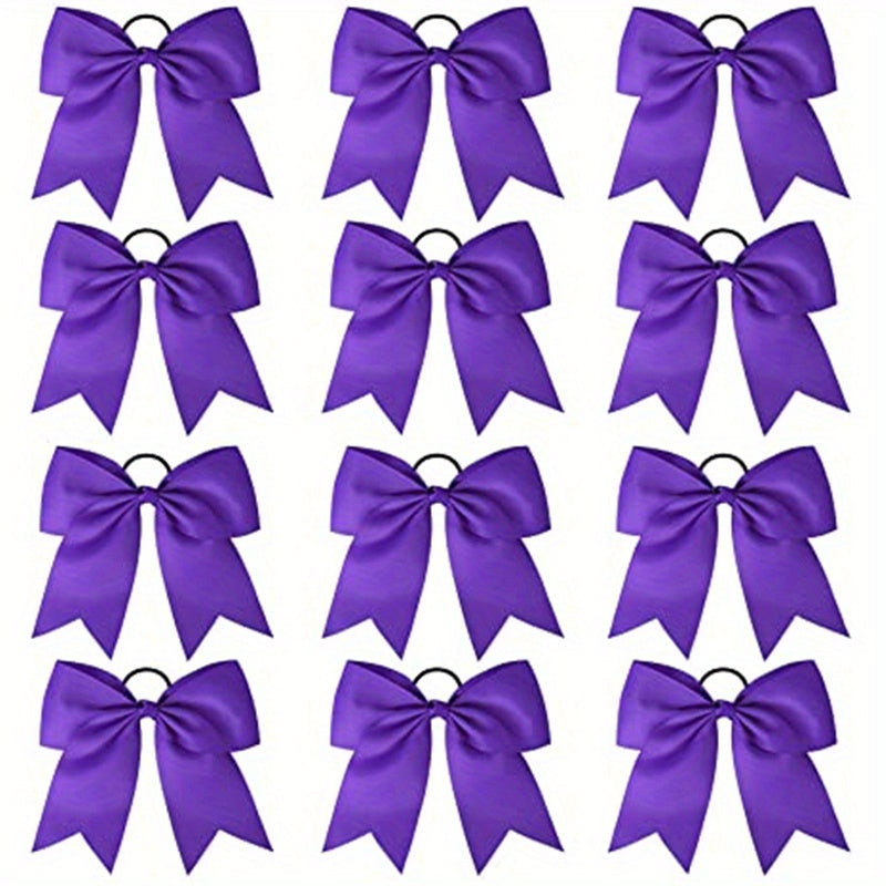 12 Pcs Large Hair Bow Accessories for Girls Ponytail Holder