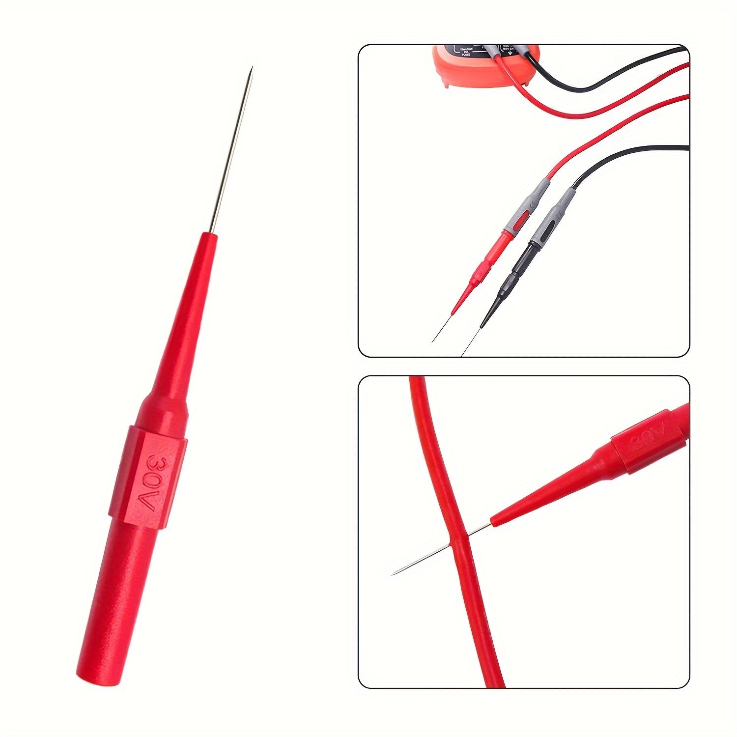 Multimeter Test Probe Back Probes Insulation Piercing Needles 30V