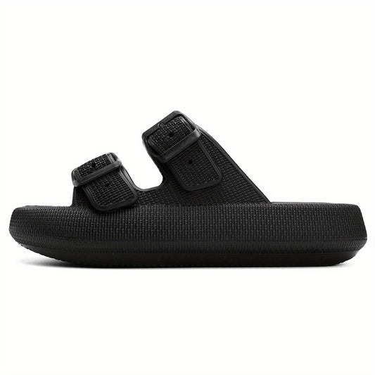 Men's Cozy Slippers with Double Hook & Loop Fasteners