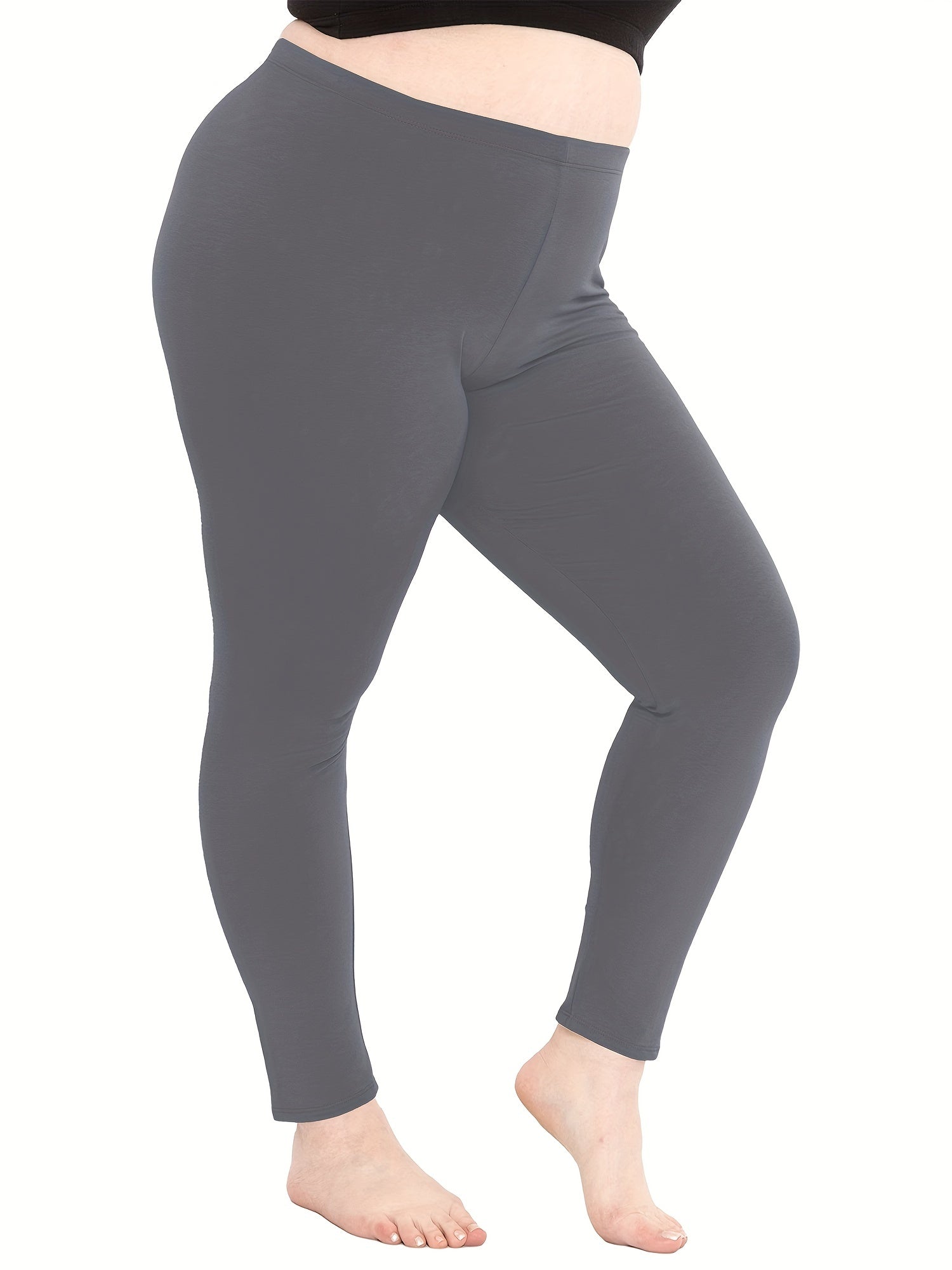 Women's Plus Size Skinny Trousers Elastic High Rise Stretch Pants