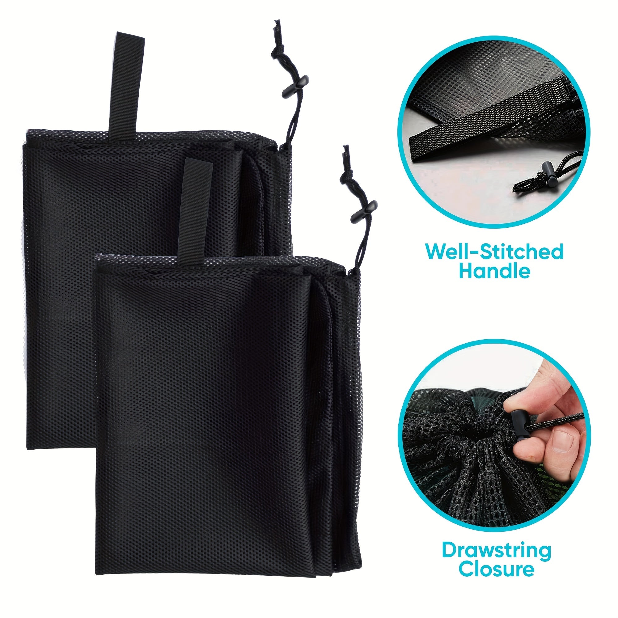 2 Large Mesh Bags 60x96x91cm for Shopping Camping Laundry Wash Bags