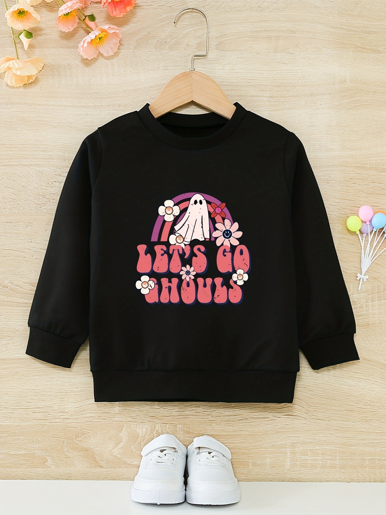 Floral Ghost 'Let's Go Chouls' Girls Sweatshirt