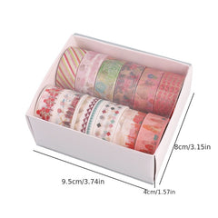 12 Rolls Box Washi Tape Set Decorative Masking Tape For Journaling DIY Crafts
