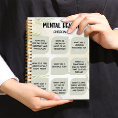 Green Mental Health Check In Journal Notebook 50 Pages 13.97x21.08cm