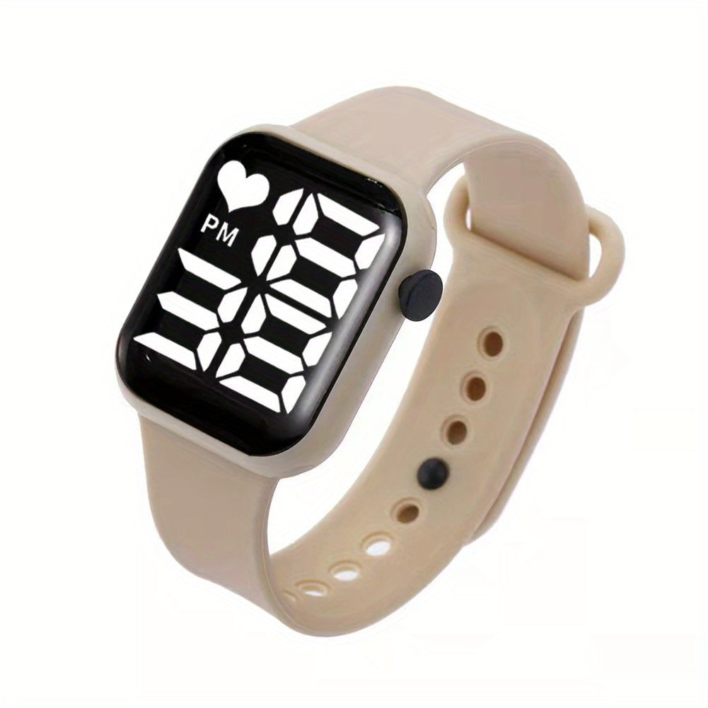 Kids Glow Square Electronic Watch with Silicone Strap