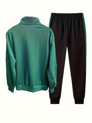 Men's 2 Piece Casual Jacket and Sweatpants Set for Spring Autumn