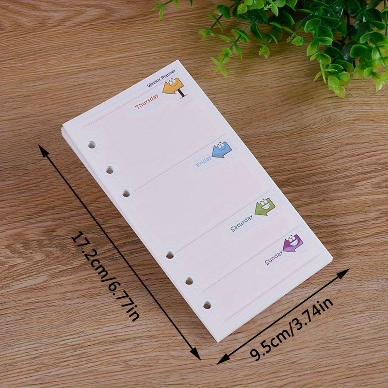 80pcs A6 Daily Planner Refills 6 Holes Colour Journal Inserts Cardstock