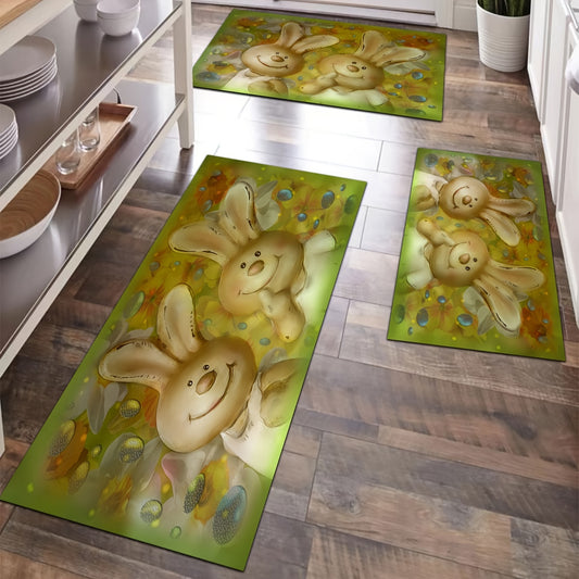 Colorful Rabbit Pattern Area Rug for Home Decor